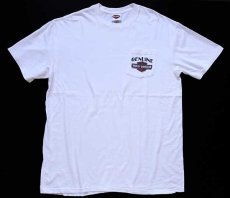 画像2: HARLEY-DAVIDSON ハーレー ダビッドソン GENUINE エンジン 両面プリント コットン ポケットTシャツ 白 XL (2)