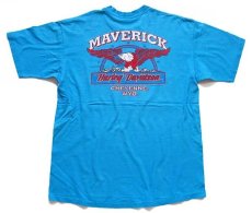 画像3: 90s HARLEY-DAVIDSON ハーレー ダビッドソン MAVERICK イーグル 両面プリント コットンTシャツ 青 (3)