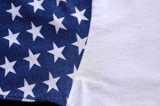 画像6: 90s USA製 HARLEY-DAVIDSON ハーレー ダビッドソン 星条旗柄 切り替え 両面プリント コットンTシャツ 白 XL (6)