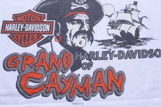 画像4: 00s USA製 Hanes HARLEY-DAVIDSON ハーレー ダビッドソン GRAND CAYMAN 海賊 両面プリント コットンTシャツ 白 XL (4)