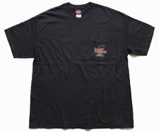 画像2: 00s USA製 Hanes HARLEY-DAVIDSON ハーレー ダビッドソン EasternShore 両面プリント コットン ポケットTシャツ 黒 XL (2)
