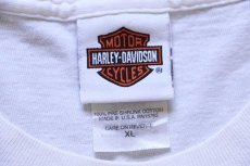 画像6: 00s USA製 Hanes HARLEY-DAVIDSON ハーレー ダビッドソン MAKIN' Tracks 海賊 両面プリント コットンTシャツ 白 XL (6)