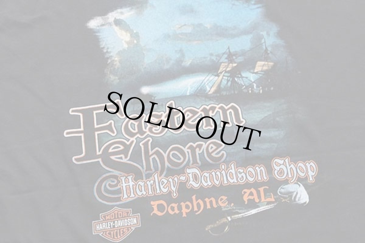 画像4: 00s USA製 Hanes HARLEY-DAVIDSON ハーレー ダビッドソン EasternShore 両面プリント コットン ポケットTシャツ 黒 XL (4)