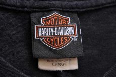画像6: 00s Hanes HARLEY-DAVIDSON ハーレー ダビッドソン HERITAGE 両面プリント コットンTシャツ 黒 L (6)