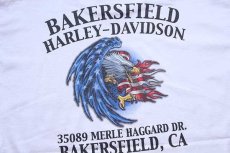 画像4: USA製 HARLEY-DAVIDSON ハーレー ダビッドソン BAKERSFIELD スカル 両面プリント コットンTシャツ 白 L (4)