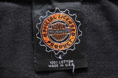 画像4: 00s USA製 HARLEY-DAVIDSON ハーレー ダビッドソン チェッカーフラッグ コットンTシャツ 黒 L (4)