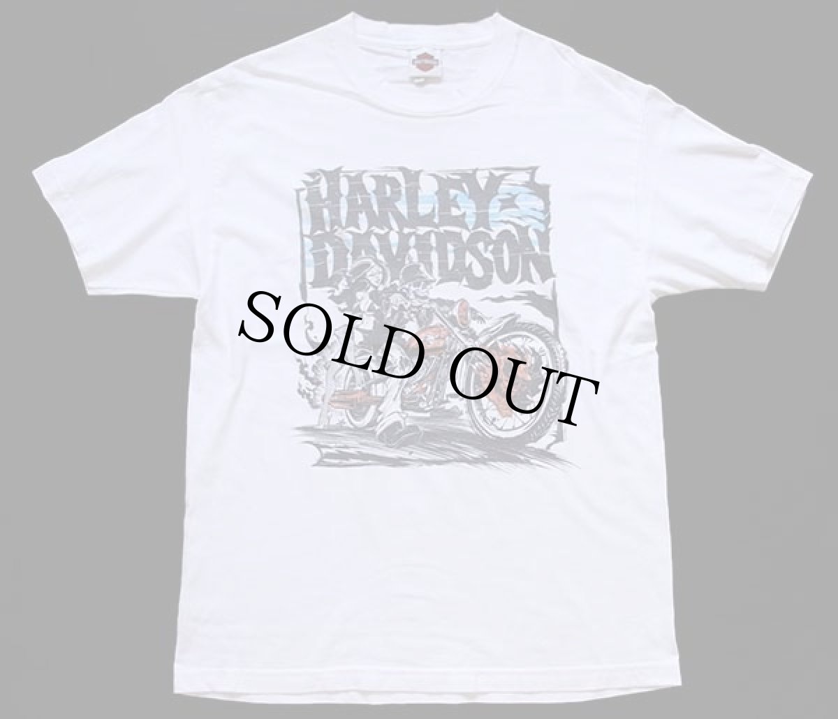 画像2: USA製 HARLEY-DAVIDSON ハーレー ダビッドソン BAKERSFIELD スカル 両面プリント コットンTシャツ 白 L (2)