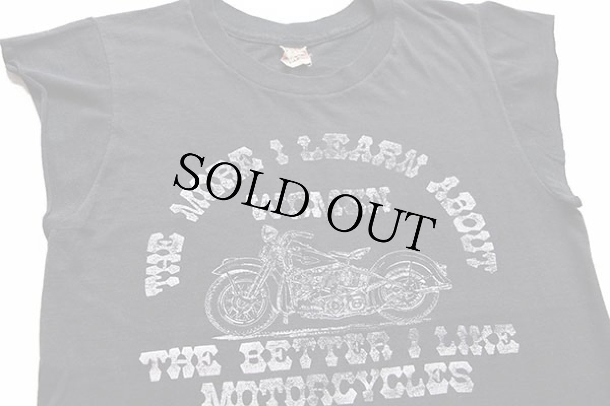 画像1: 80s USA製 HARLEY-DAVIDSON ハーレー ダビッドソン 両面プリント カットオフ ノースリーブTシャツ 黒 S (1)