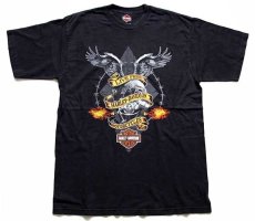 画像2: 00s USA製 HARLEY-DAVIDSON ハーレー ダビッドソン BERLIN 両面プリント コットンTシャツ 黒 XL (2)