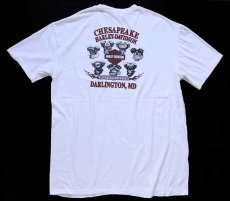 画像3: HARLEY-DAVIDSON ハーレー ダビッドソン GENUINE エンジン 両面プリント コットン ポケットTシャツ 白 XL (3)