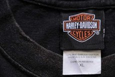 画像6: 00s USA製 Hanes HARLEY-DAVIDSON ハーレー ダビッドソン エイリアン 両面プリント コットンTシャツ 黒 XL (6)