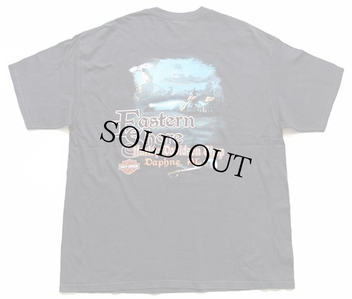 画像3: 00s USA製 Hanes HARLEY-DAVIDSON ハーレー ダビッドソン EasternShore 両面プリント コットン ポケットTシャツ 黒 XL (3)