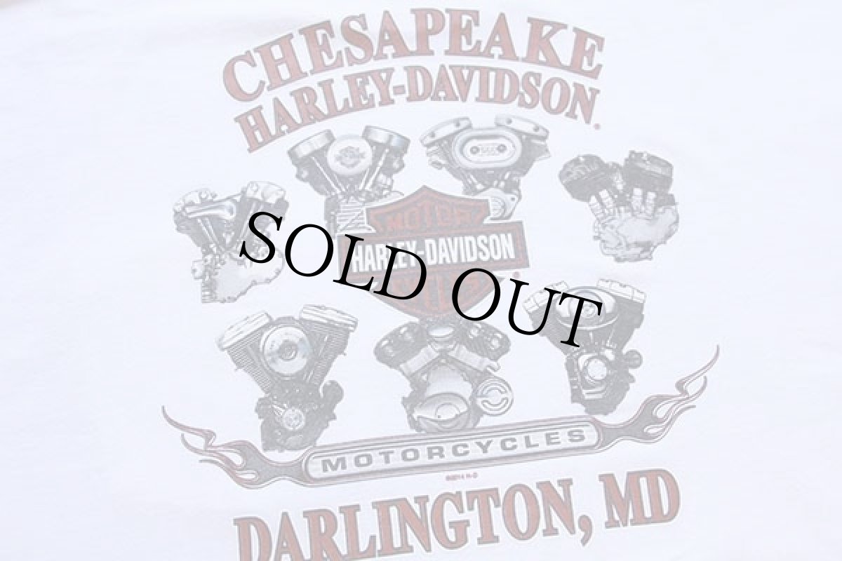 画像4: HARLEY-DAVIDSON ハーレー ダビッドソン GENUINE エンジン 両面プリント コットン ポケットTシャツ 白 XL (4)