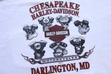 画像4: HARLEY-DAVIDSON ハーレー ダビッドソン GENUINE エンジン 両面プリント コットン ポケットTシャツ 白 XL (4)