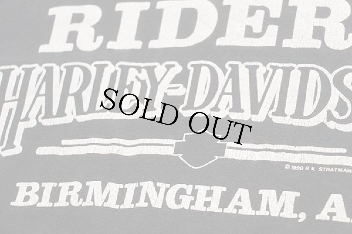 画像4: 90s USA製 Hanes HARLEY-DAVIDSON ハーレー ダビッドソン BIRMINGHAM 両面プリント コットン ポケットTシャツ 黒 L (4)