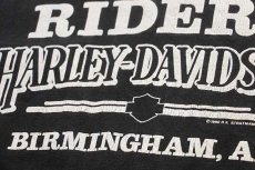 画像4: 90s USA製 Hanes HARLEY-DAVIDSON ハーレー ダビッドソン BIRMINGHAM 両面プリント コットン ポケットTシャツ 黒 L (4)