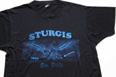 画像1: 90s USA製 STURGISスタージス 50th ANNIVERSARY 両面プリント Tシャツ 黒 XL (1)
