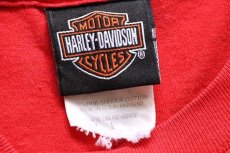 画像6: 00s USA製 Hanes HARLEY-DAVIDSON ハーレー ダビッドソン CHANDLER 両面プリント コットンTシャツ 赤 L (6)