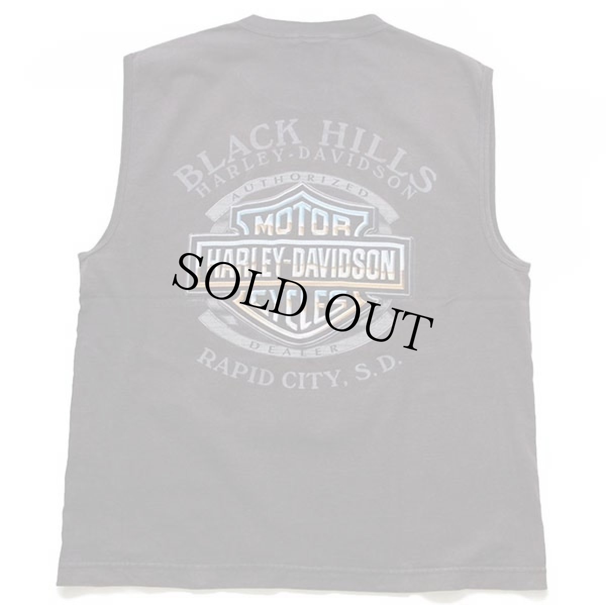 画像3: 00s USA製 HARLEY-DAVIDSON ハーレー ダビッドソン BLACK HILLS 両面プリント コットン ノースリーブTシャツ 黒 L (3)