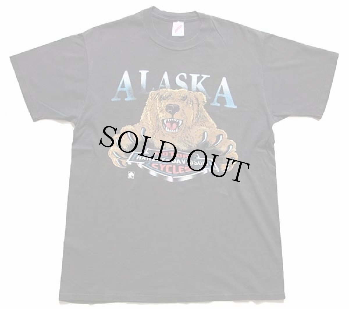 画像2: 90s USA製 HARLEY-DAVIDSON ハーレー ダビッドソン ALASKA 両面プリント コットンTシャツ 黒 L (2)