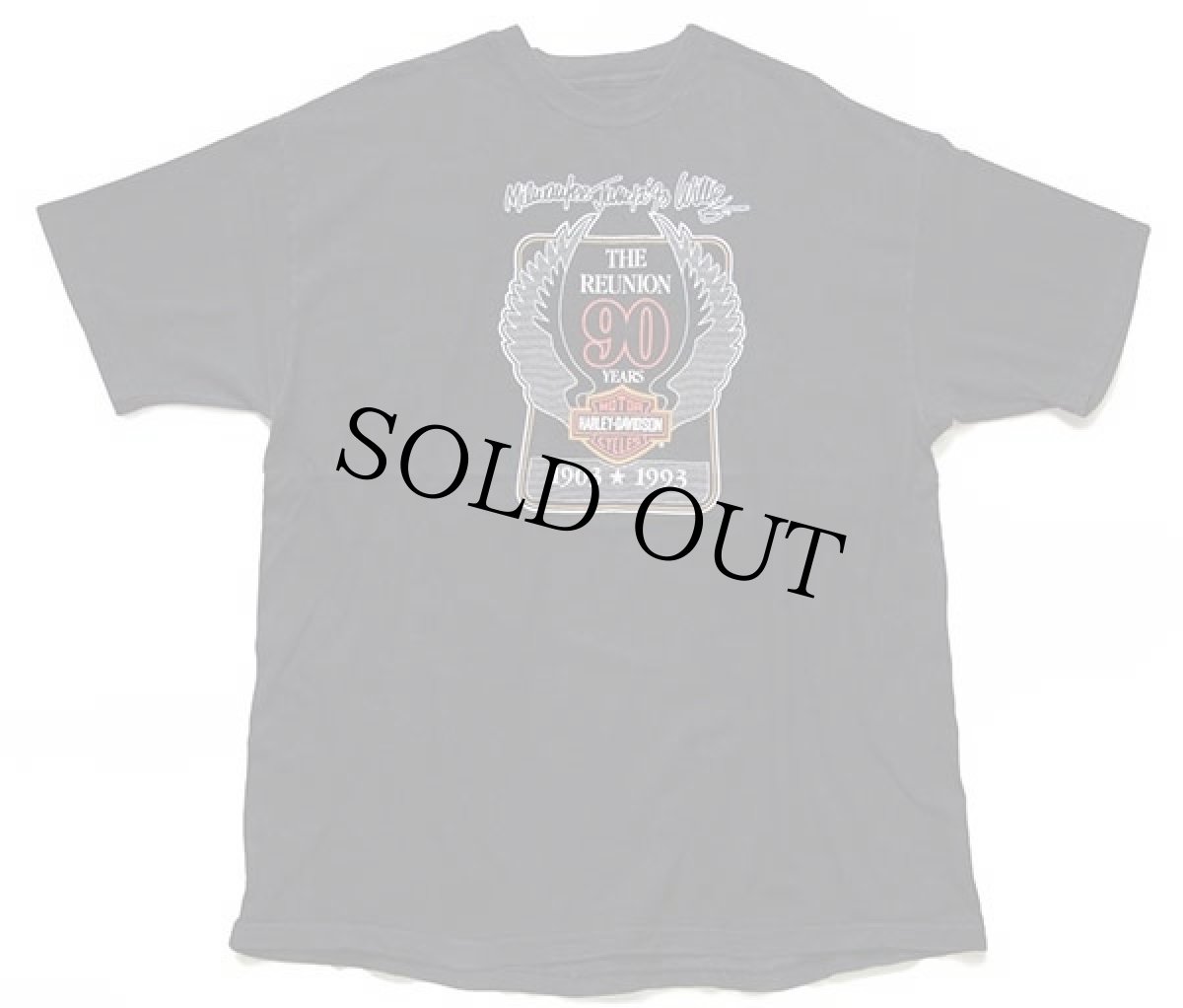 画像2: 90s HARLEY-DAVIDSON ハーレー ダビッドソン 90YEARS 両面プリント コットンTシャツ 黒 (2)