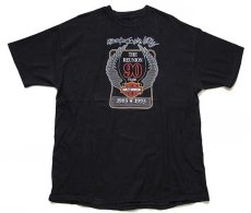 画像2: 90s HARLEY-DAVIDSON ハーレー ダビッドソン 90YEARS 両面プリント コットンTシャツ 黒 (2)