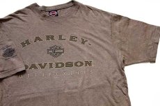 画像1: 90s USA製 HARLEY-DAVIDSON ハーレー ダビッドソン ロゴ コットンTシャツ 杢ブラウン XL (1)