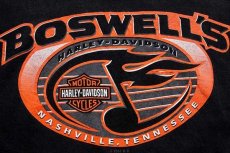 画像4: 00s USA製 Hanes HARLEY-DAVIDSON ハーレー ダビッドソン BOSWELL'S 両面プリント コットンTシャツ 黒 XL (4)