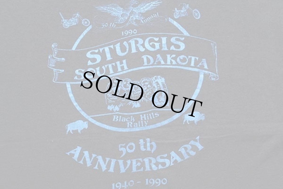 画像4: 90s USA製 STURGISスタージス 50th ANNIVERSARY 両面プリント Tシャツ 黒 XL (4)