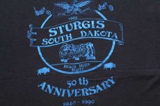 画像4: 90s USA製 STURGISスタージス 50th ANNIVERSARY 両面プリント Tシャツ 黒 XL (4)