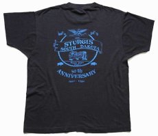 画像3: 90s USA製 STURGISスタージス 50th ANNIVERSARY 両面プリント Tシャツ 黒 XL (3)