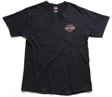 画像2: 00s Hanes HARLEY-DAVIDSON ハーレー ダビッドソン HERITAGE 両面プリント コットンTシャツ 黒 L (2)