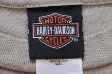 画像6: 00s USA製 HARLEY-DAVIDSON ハーレー ダビッドソン SCHAEFFER'S 両面プリント コットン ポケットTシャツ グレーベージュ L (6)