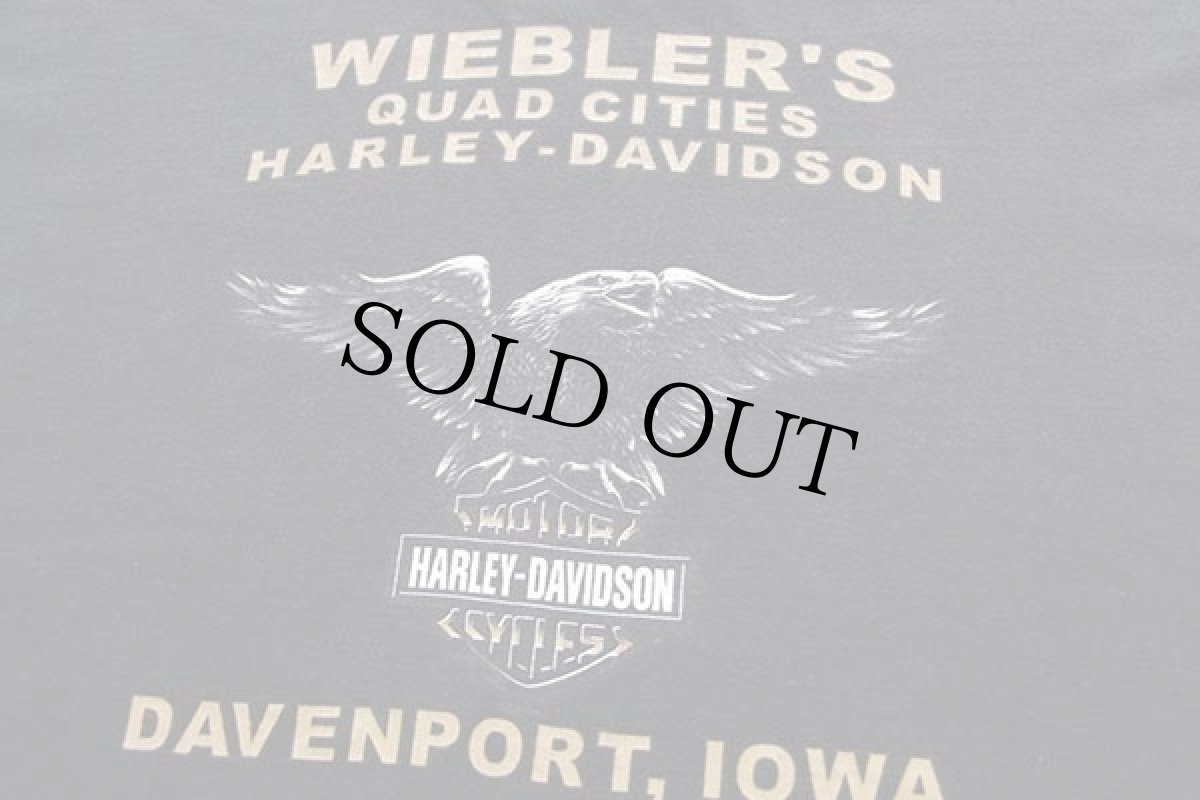 画像4: 00s USA製 HARLEY-DAVIDSON ハーレー ダビッドソン WIEBLER'S 両面プリント コットンTシャツ 黒 XL (4)