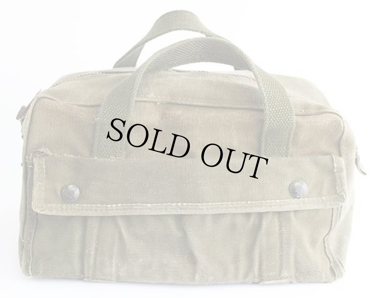 画像2: 60s ステンシル キャンバス 弾薬入れ ハンドバッグ オリーブドラブ (2)