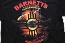 画像4: 00s USA製 HARLEY-DAVIDSON ハーレー ダビッドソン BARNETT'S スカル 両面プリント コットンTシャツ 黒 L (4)