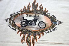 画像4: 90s USA製 HARLEY-DAVIDSON ハーレー ダビッドソン PACIFIC HAWAII 両面プリント コットンTシャツ 生成り XL (4)