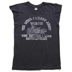 画像2: 80s USA製 HARLEY-DAVIDSON ハーレー ダビッドソン 両面プリント カットオフ ノースリーブTシャツ 黒 S (2)