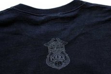 画像4: 00s USA製 HARLEY-DAVIDSON ハーレー ダビッドソン POLICE 1 両面プリント コットンTシャツ 黒 L (4)
