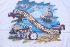 画像4: 00s USA製 Hanes HARLEY-DAVIDSON ハーレー ダビッドソン MAKIN' Tracks 海賊 両面プリント コットンTシャツ 白 XL (4)