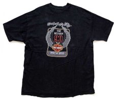 画像3: 90s HARLEY-DAVIDSON ハーレー ダビッドソン 90YEARS 両面プリント コットンTシャツ 黒 (3)