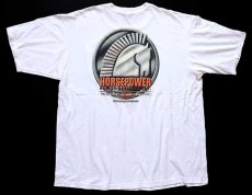 画像3: 00s USA製 HARLEY-DAVIDSON ハーレー ダビッドソン HORSEPOWER 両面プリント コットン ポケットTシャツ 白 2XL (3)