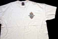 画像1: 90s USA製 HARLEY-DAVIDSON ハーレー ダビッドソン PACIFIC HAWAII 両面プリント コットンTシャツ 生成り XL (1)