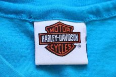 画像6: 90s Hanes HARLEY-DAVIDSON ハーレー ダビッドソン HAWAII 両面プリント コットンTシャツ 青 (6)