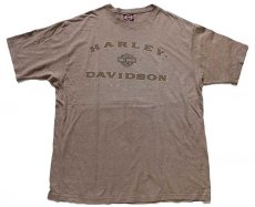 画像2: 90s USA製 HARLEY-DAVIDSON ハーレー ダビッドソン ロゴ コットンTシャツ 杢ブラウン XL (2)