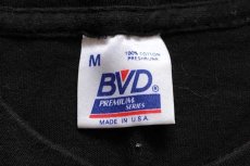 画像4: 90s USA製 BVD 無地 ノースリーブ コットン ポケットTシャツ 黒 M (4)
