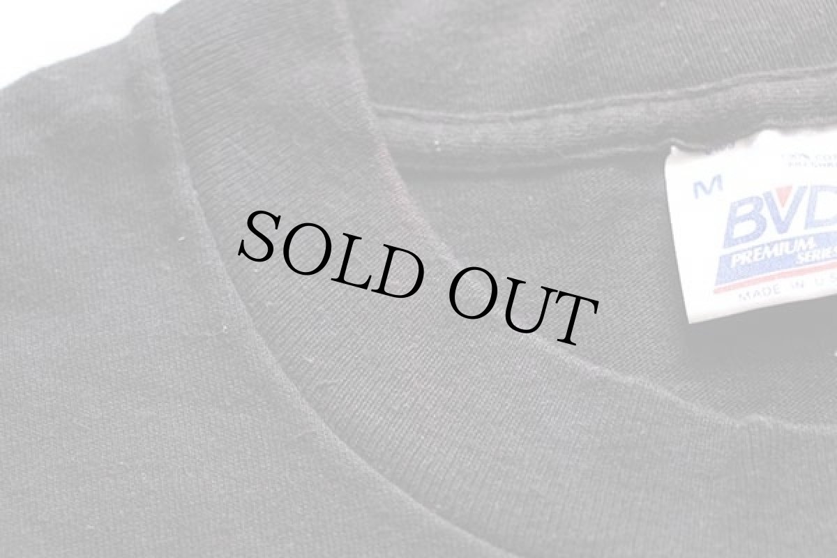 画像5: 90s USA製 BVD 無地 ノースリーブ コットン ポケットTシャツ 黒 M (5)