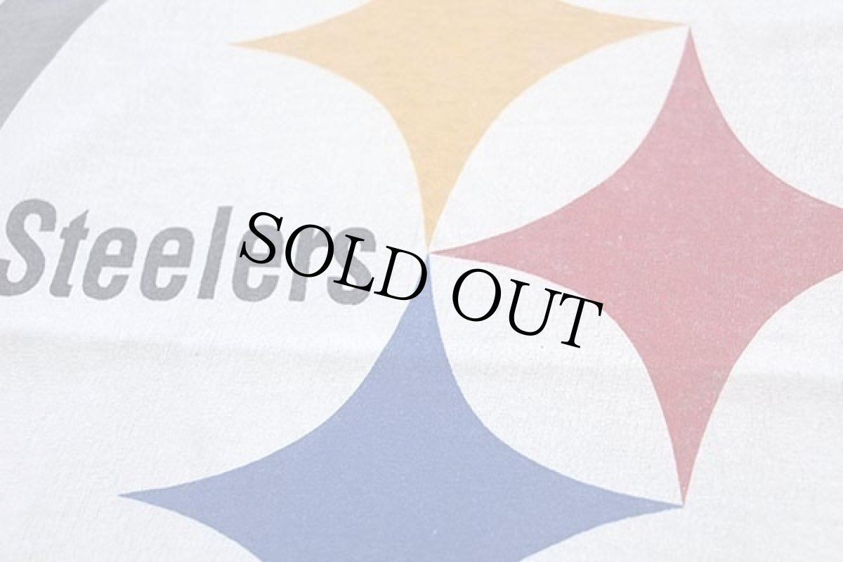 画像4: 90s USA製 SALEM NFL Pittsburgh Steelers ロゴ コットンTシャツ 杢ライトグレー M (4)