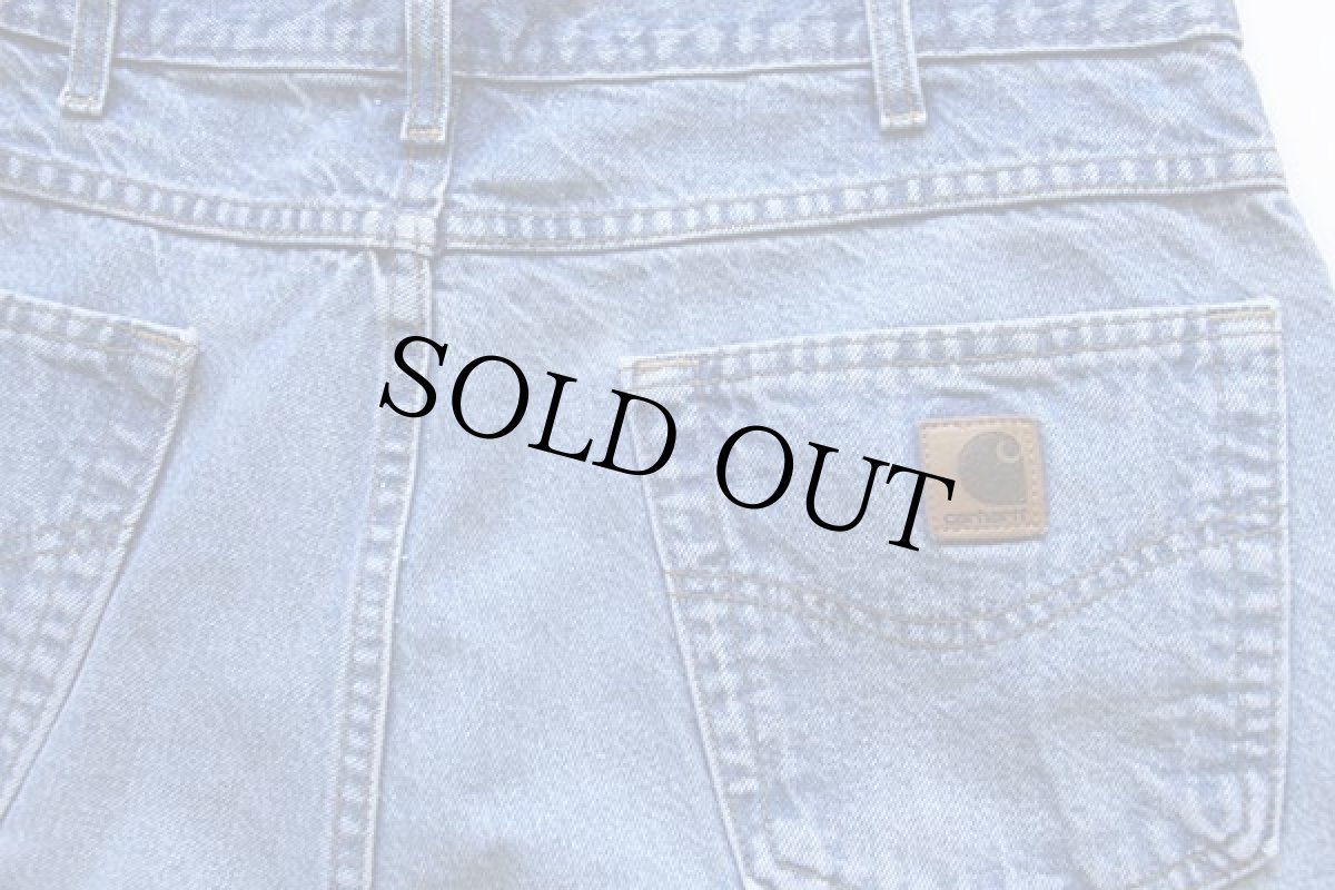 画像4: 00s USA製 carharttカーハート デニム ショートパンツ w36★ショーツ (4)