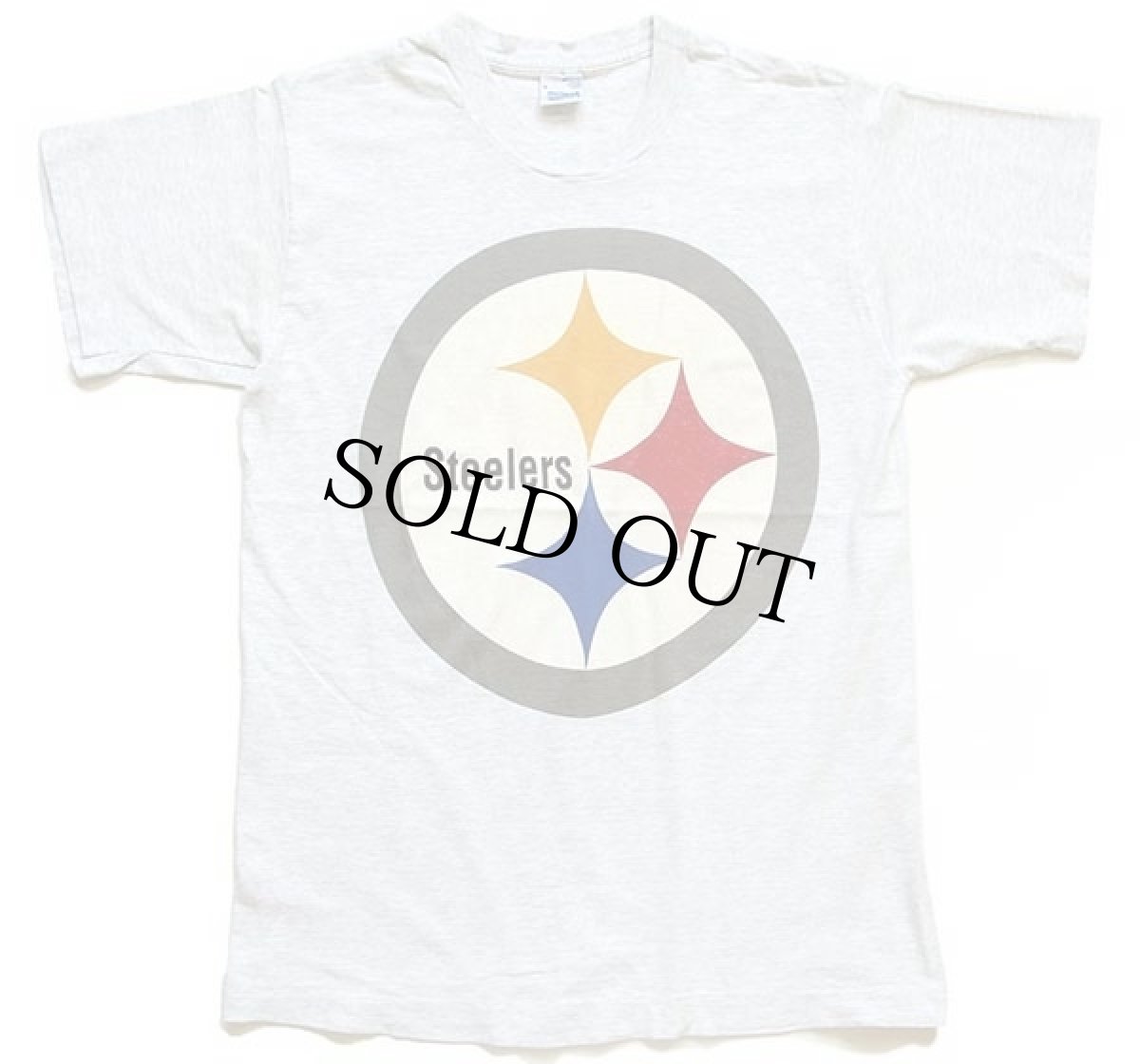 画像2: 90s USA製 SALEM NFL Pittsburgh Steelers ロゴ コットンTシャツ 杢ライトグレー M (2)